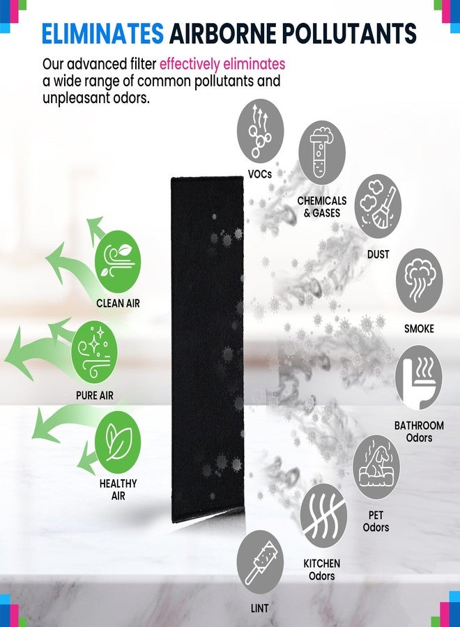 Bagean Carbon Pre Filter Replacement 20.2" x 3.9" Compatible with Honeywell Quiet Clean Tower Air Purifier Filters - Fits HFD120-Q HFD123 HFD140BWM HFD140 HFD230 - Absorbs Odors & Freshen the Air (4-Pk) - Image 4