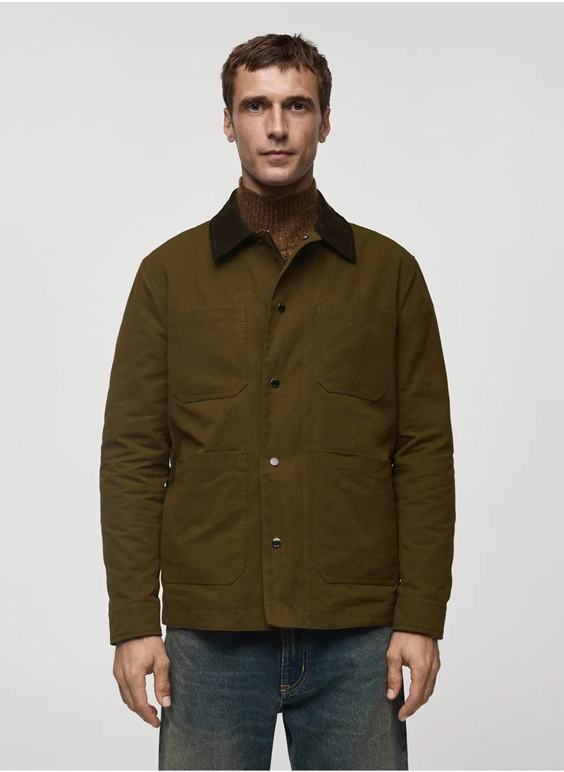 Mango Man Demi Button Down Full Sleeve Jacket