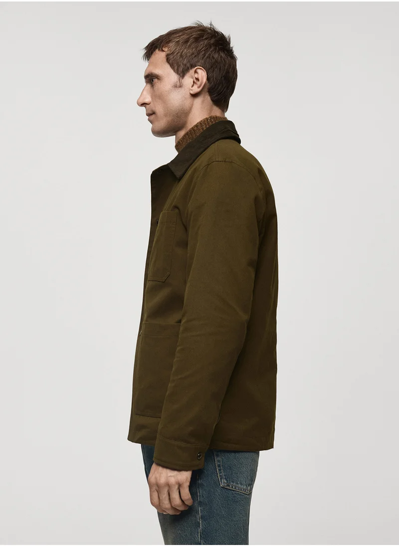 Mango Man Demi Button Down Full Sleeve Jacket
