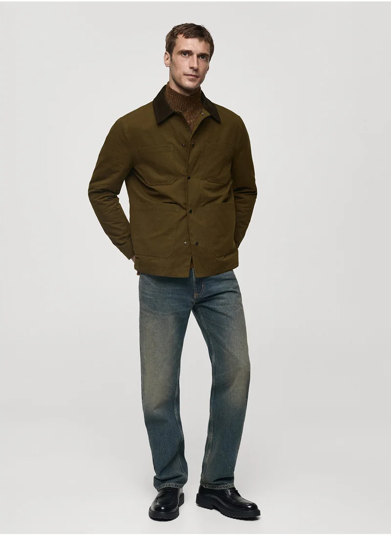 Mango Man Demi Button Down Full Sleeve Jacket