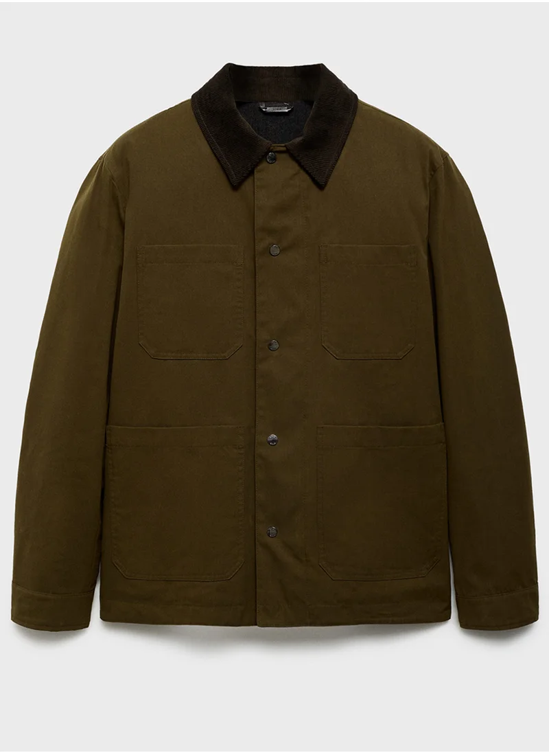 Mango Man Demi Button Down Full Sleeve Jacket