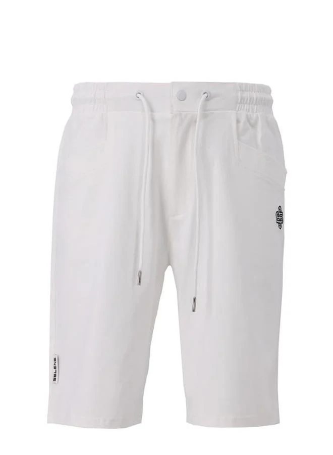 Selene Men Logo Detail Casual Shorts with Drawstring
