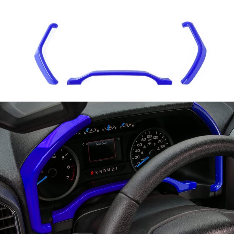 Keptrim for F150 Blue Dashboard Center Console Dash Board Trim for 20152020 Ford F150 20172020 F250 F350 3pcs
