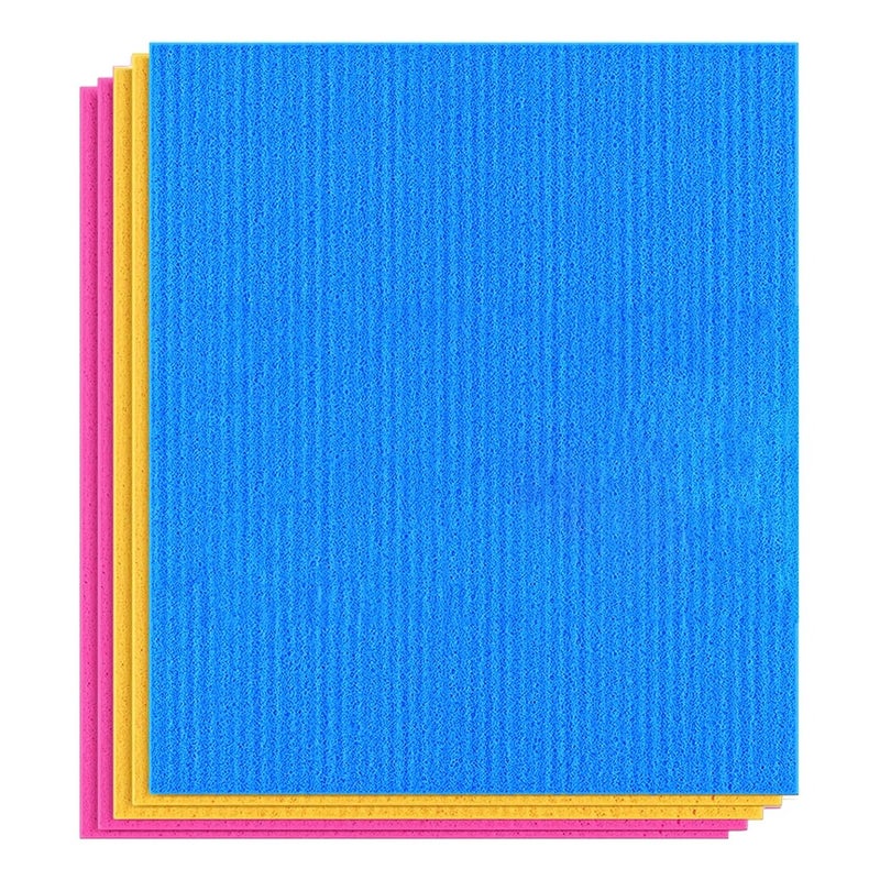 Kuber Industries Foam Sponge Wipes | Washing Wipes Paper Towel | Sponge Cleaning Cloths for Kitchen | Reusable Sponge Wipe Cloths | Cleaning Sponges | 15x15 | 5 Piece Set | Multi - Image 2