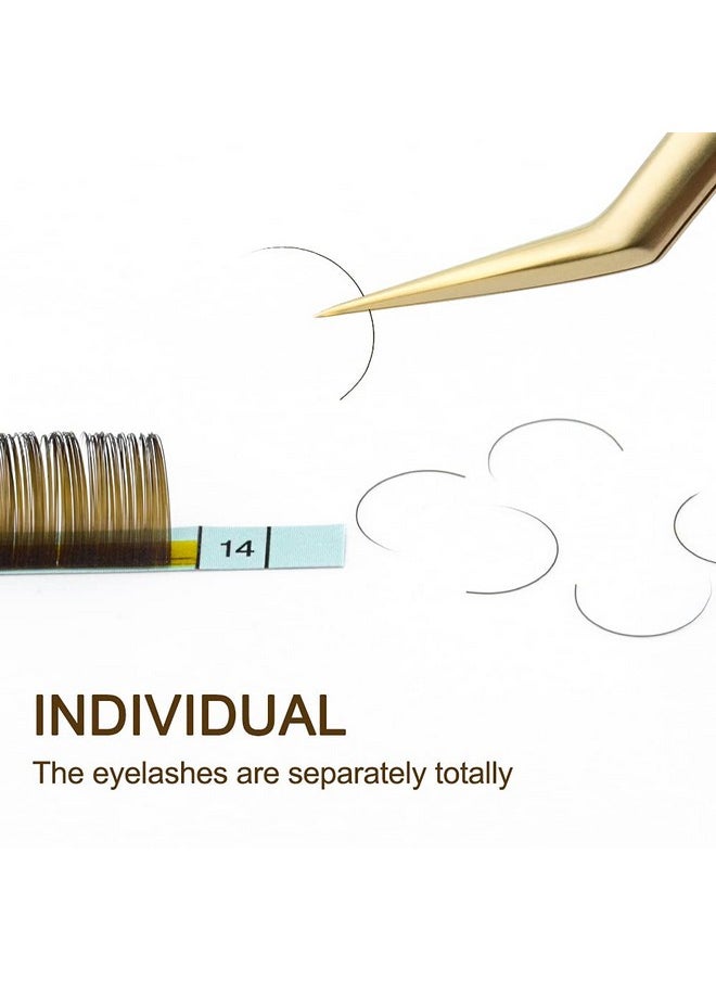 NAGARAKU - Natural Brown Color Eyelash Extensions 0.07Mm D Curl 715Mm Mix Tray Individual Lashes Classic Faux Mink Volume 20 Rows Soft Eyelash Supplies - Image 1