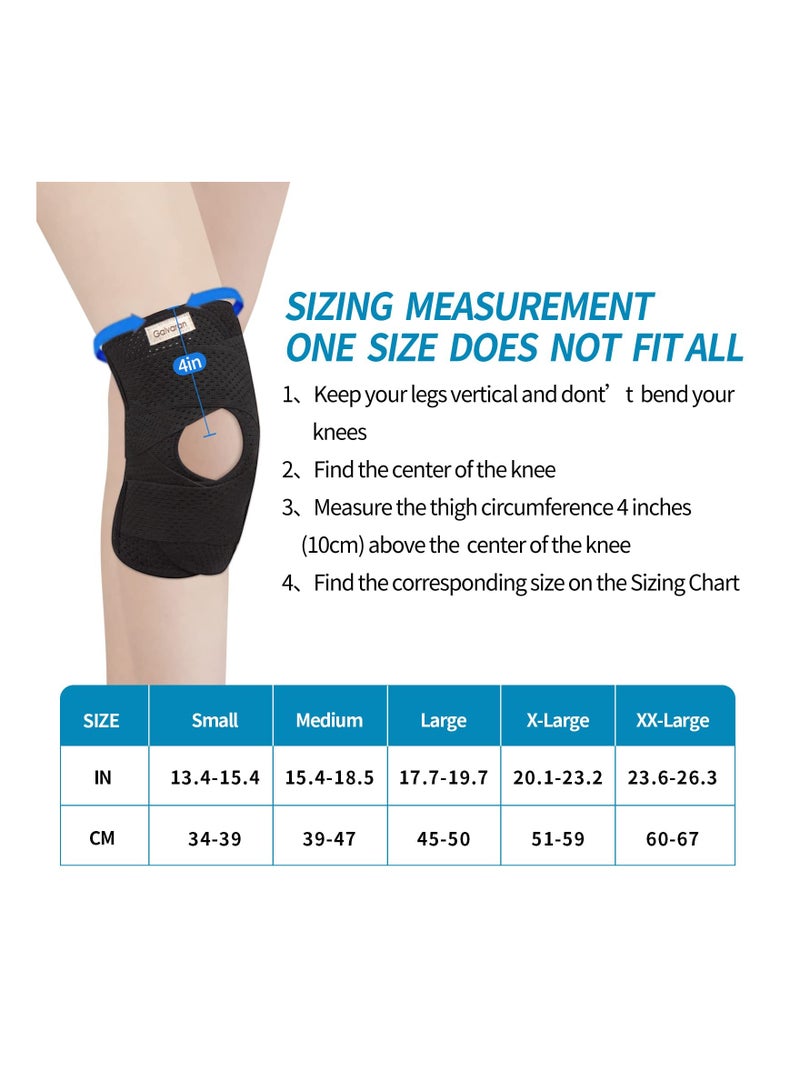 SOLARAE Knee Brace with Side Stabilizers for Meniscal Tear Knee Pain Arthritis Injuries Recovery Breathable Adjustable Knee Support for Men and Women - Image 3