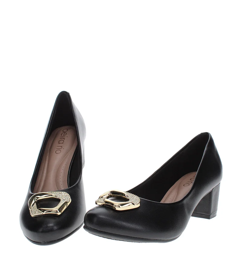 Beira Rio Black Low Heels Pump for Women – Elegant Office Heel Shoes & Classic Pumps for Girls for Women | Best Price UAE