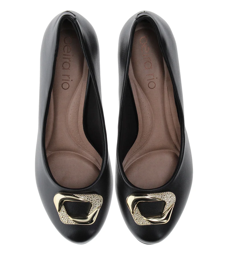 Beira Rio Black Low Heels Pump for Women – Elegant Office Heel Shoes & Classic Pumps for Girls for Women | Best Price UAE