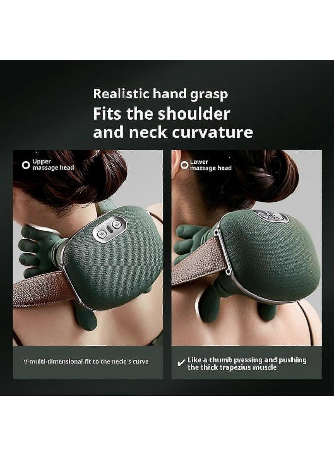 TIGER ماستر المساج للرقبة والكتفين – جهاز مساج كهربائي محمول مدفأ للأنسجة العميقة لتخفيف الألم، استرخاء العضلات، ضغط دافئ قابل للتعديل، لاسلكي، قابل للشحن للاستخدام في المنزل والمكتب - Image 4