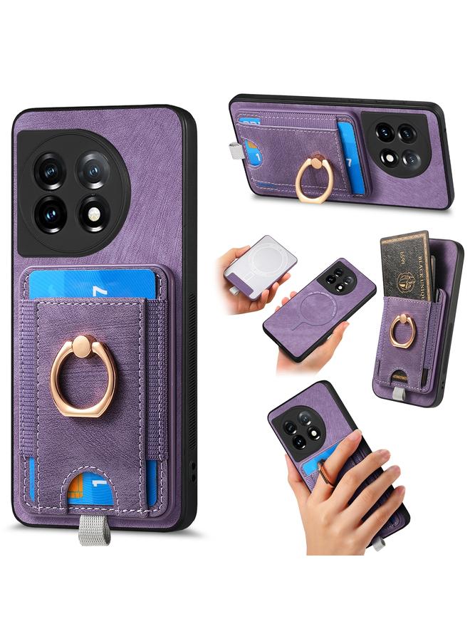 S-TOP Case For OnePlus 11 Retro Splitable Magnetic Card Bag Leather Phone Case - Image 1