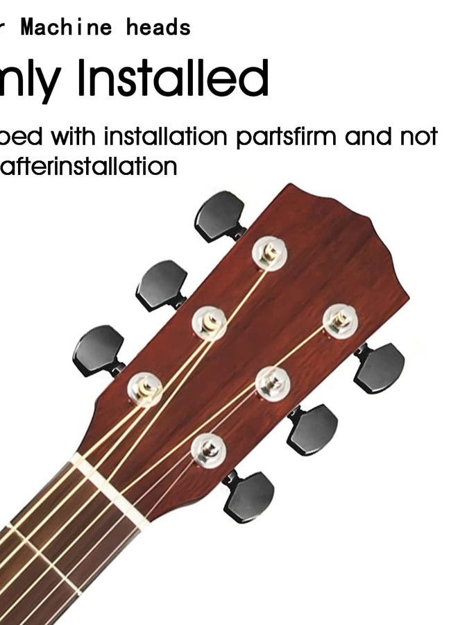 MEETOOT 6pcs Semi Enclosed Guitar Tuner 3L 3R String Tuning Plug Key Machine Head Set for Electric Guitar or Acoustic Guitar, Black - Image 5