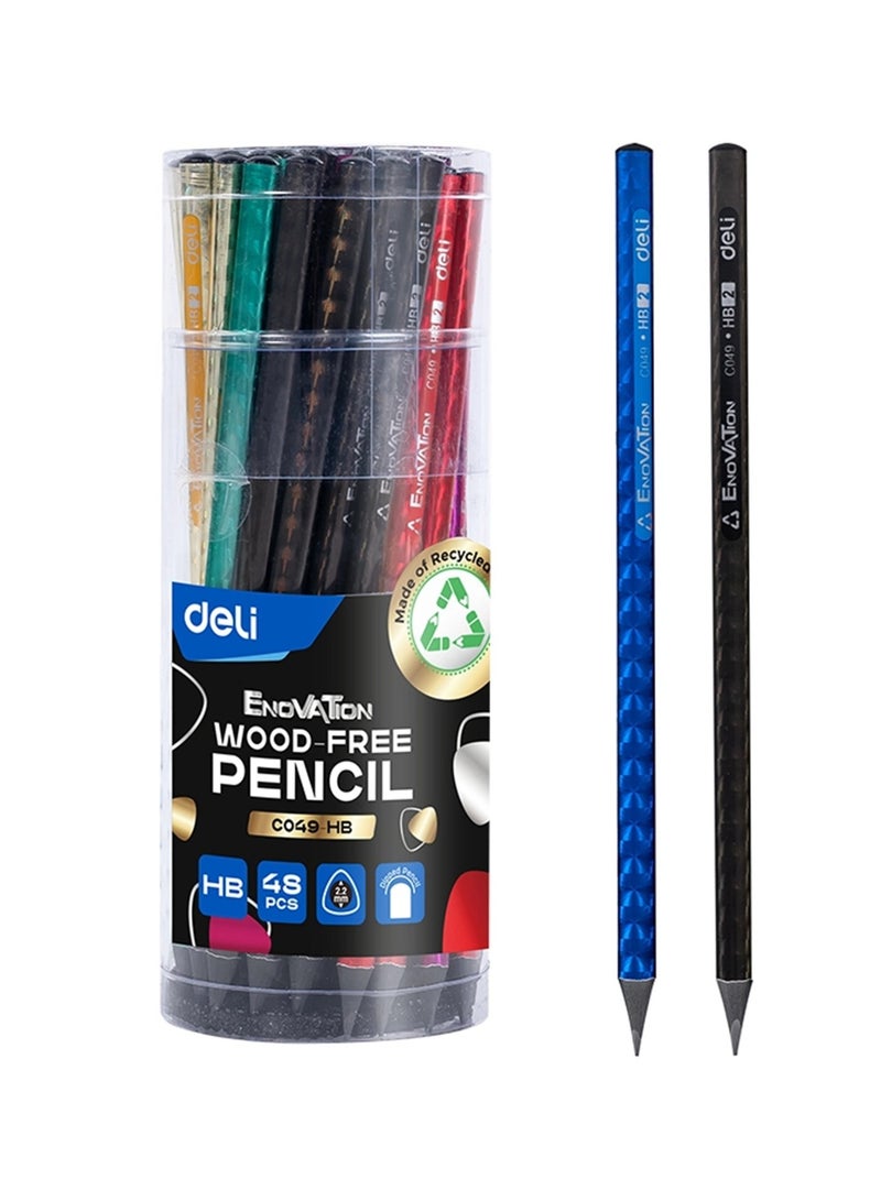 Deli 48 قطعة من أقلام الرصاص الجرافيت HB بدون خشب من إنوفيشن - Image 1