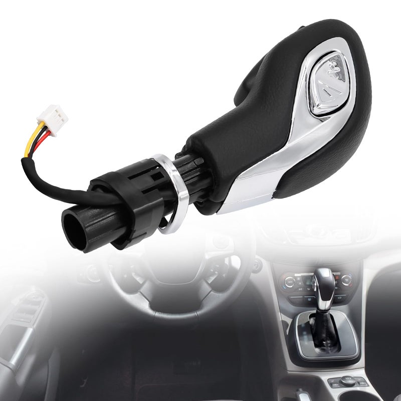 JDMON Automatic Gear Shift Knob Handle with Button Compatible with Ford Escape Fusion 2013 2014 2015 2016 Transit 20152020 Gear Shifter Lever Selector Replace DG9Z7213EA Chrome