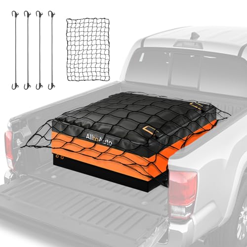 AlltoAuto [All-in-One Bundle] 26 CuFt Waterproof Truck Bed Cargo Bag with Heavy Duty Cargo Net, Storm-Proof Pickup Luggage Carrier (50"x40"x22"), Fits All Pickups, Includes Storage Bag & Bungee Net - Image 1