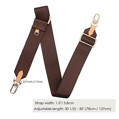 OULARIO Multi Pochette Accessories Replacement Adjustable Crossbody Wide Cavas Strap for Shoulder Bags Multi Purpose Strap (Brown) - Image 2
