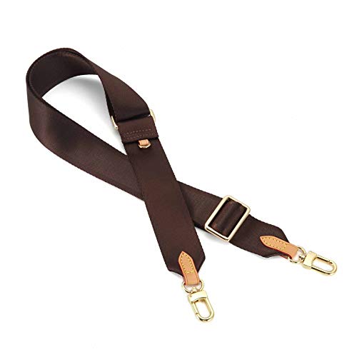 OULARIO Multi Pochette Accessories Replacement Adjustable Crossbody Wide Cavas Strap for Shoulder Bags Multi Purpose Strap (Brown) - Image 1