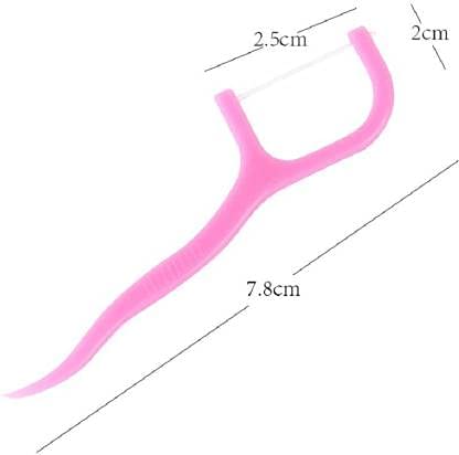 YTM 200pcs Dental Floss Sticks For ThoothPicks Pink & White Color (200) - Image 3