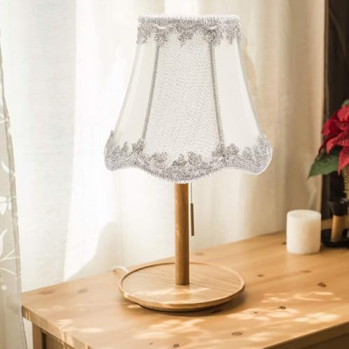 Baluue Cloth Lamp Shade Chandelier Accessories Small 4.7 Inch Rustic Fabric Lampshade Cover for Table Wall Floor Lamps Soft Warm Light Replacement - Image 2
