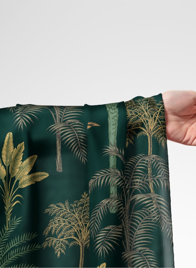 Vellato Al Lail Aramny Silk Fabric By The Yard Green Yellow Leaves Jalabiya Makhweer Dressmaking 58 Inches Width - Image 1