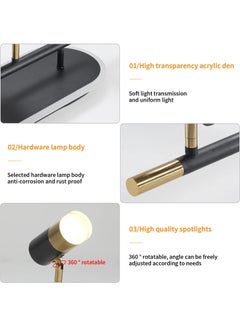 Ganeed Modern LED Ceiling Lights, Dimmable 6-Light Flush Mount Ceiling Lamp Fixture with Remote, 130cm Black and Gold Directional Ceiling Ligting for Hallway Kitchen Bedroom Entry (60W/3600 Lumens)  - Image 5