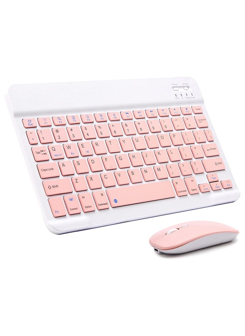 ELTRAZONE - Ultra-Slim Bluetooth Keyboard and Mouse Combo Rechargeable Portable Wireless Keyboard Mouse Set for Apple iPad iPhone iOS 13 and Above Samsung Tablet Phone Smartphone Android Windows - Image 1