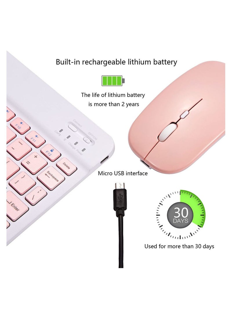 ELTRAZONE - Ultra-Slim Bluetooth Keyboard and Mouse Combo Rechargeable Portable Wireless Keyboard Mouse Set for Apple iPad iPhone iOS 13 and Above Samsung Tablet Phone Smartphone Android Windows - Image 1