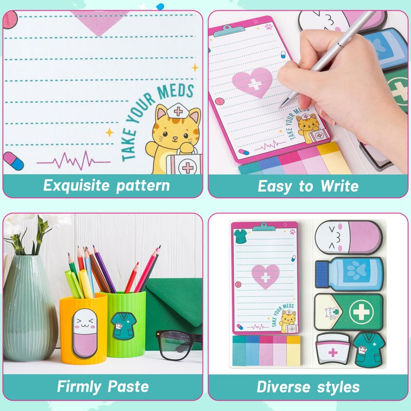 B1ykin Cute Sticky Notes Set - Keep Calm Iâ€™m A Nurse Self-Stick Notes Pad, 550 Sheets Writing Memo Pages Sticky Notepad for Teacher Appreciation Gifts, School Office Party Supplies (Funny Nurse) - Image 3