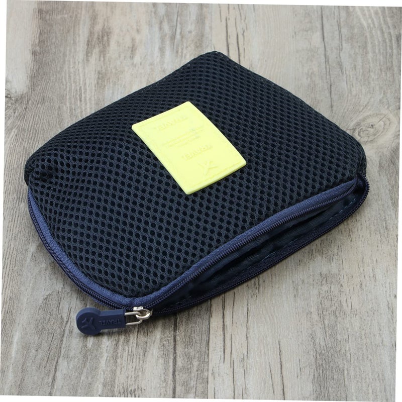 Shockproof Travel Pouch For Charger Cable Organizer With Sponge Protection Dark Blue - Image 3