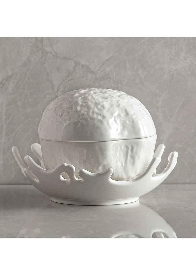 MAAC Home Stacked Stoneware Creative White Soup Bowls | Elegant Durable and Classic design Perfect for Everyday Use, and Family Get- Together, Restaurant, Banquet and More (Stacked Style Bowl) - Image 3