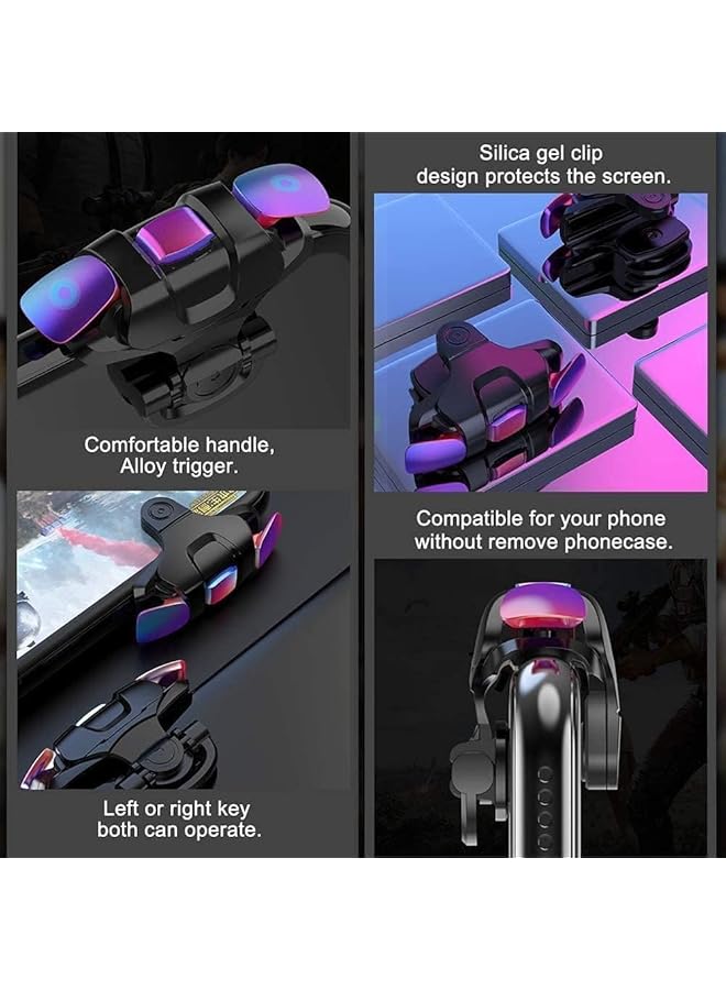 X spring Mobile Trigger 1 Pair Cell Phone Gaming Joystick 4 Fingers Operation Triggers For Gaming With Sensitive Shoot And Aim Mobile Game Controller Mobile Phone Controller For Android And Iphone - Image 2