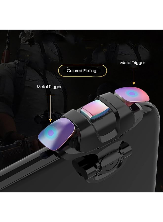 X spring Mobile Trigger 1 Pair Cell Phone Gaming Joystick 4 Fingers Operation Triggers For Gaming With Sensitive Shoot And Aim Mobile Game Controller Mobile Phone Controller For Android And Iphone - Image 3