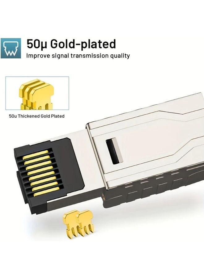6 قطع أدوات مجانية موصلات Cat7 RJ45 مقابس إيثرنت محمية بسبيكة الزنك - Image 3