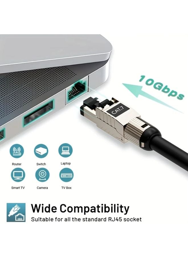 6 قطع أدوات مجانية موصلات Cat7 RJ45 مقابس إيثرنت محمية بسبيكة الزنك - Image 4