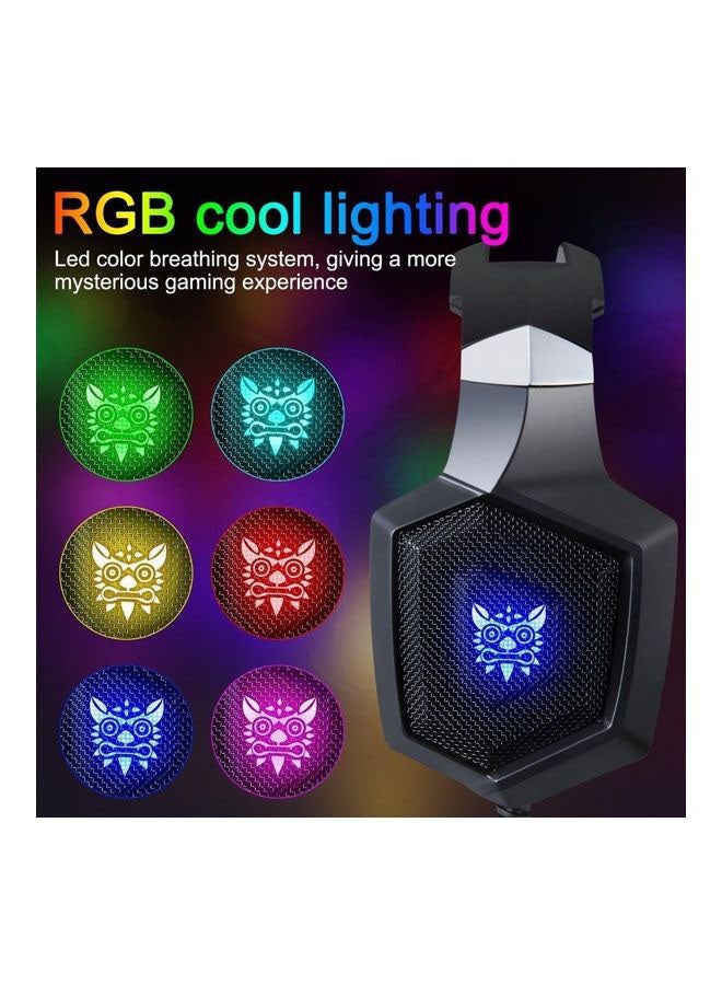K8 RGB Gaming Headset  7.1 Surround Sound Noise Canceling Mic ,PC , PS4-3 , Mobile And Xbox - Image 2