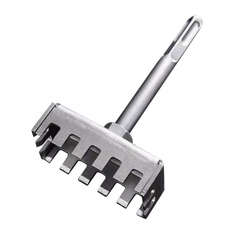 Electric Hammer Drill Bit Silver 14.50x8.50x4.50cm Precise Clean Hole Creation - Hard Wear-Resistant Durability Square Drilling Tool for Professional Plumbers & Electricians - Image 1