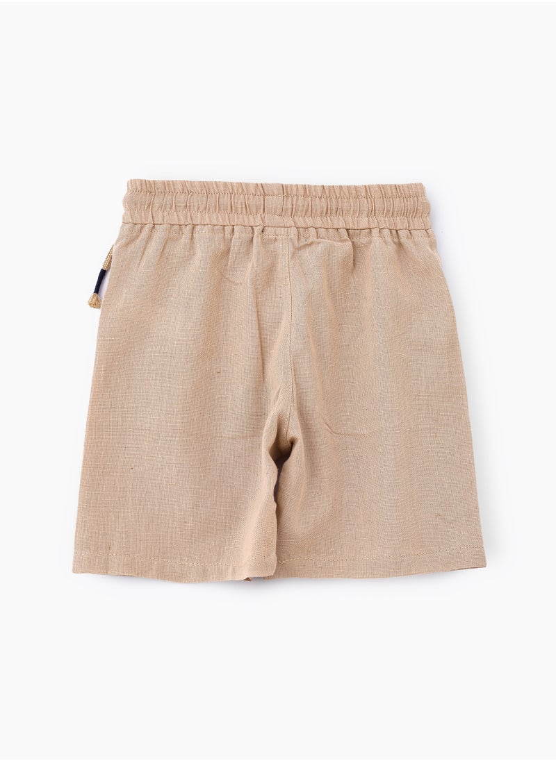 JAM Classic Cotton Drawstring Shorts for Boys - Beige  - Image 2