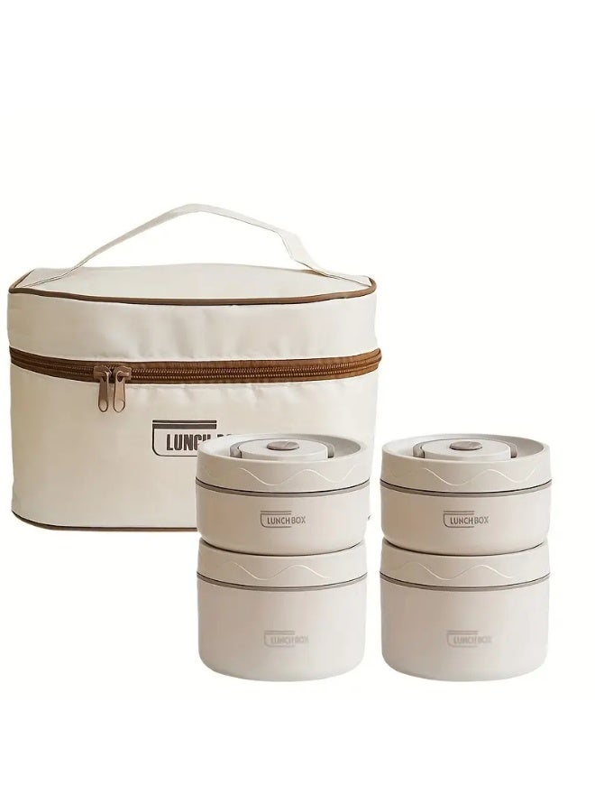 Lunch Box Set, Large Capacity Stainless Steel Lunch Box with Lunch Bag, Portable Thermal Box, for School, Camping, Work, Kitchen Organizers and Storage, Kitchen Accessories - Image 1