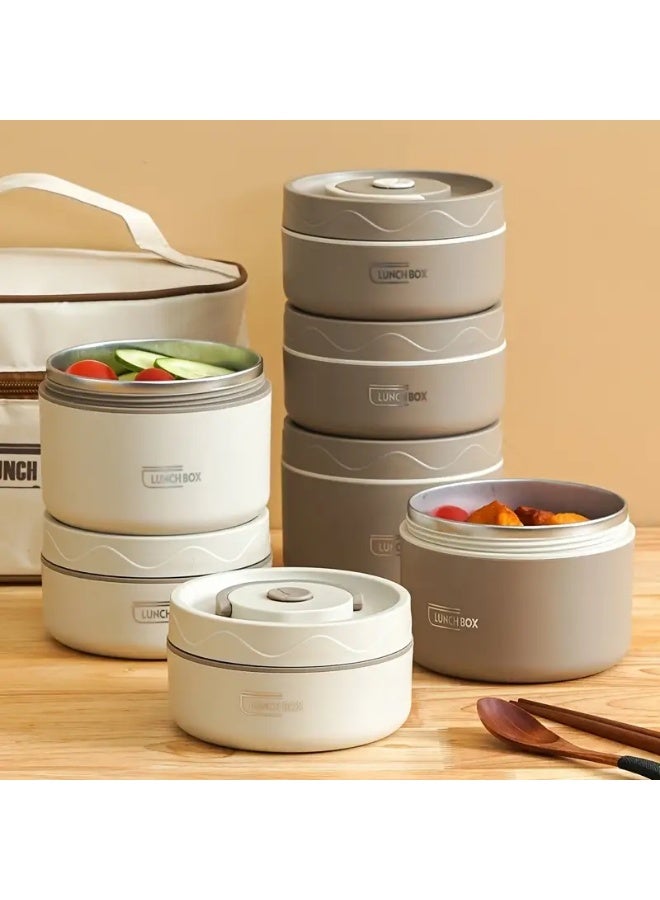 Lunch Box Set, Large Capacity Stainless Steel Lunch Box with Lunch Bag, Portable Thermal Box, for School, Camping, Work, Kitchen Organizers and Storage, Kitchen Accessories - Image 3