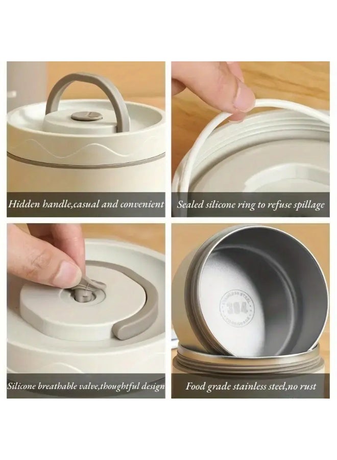 Lunch Box Set, Large Capacity Stainless Steel Lunch Box with Lunch Bag, Portable Thermal Box, for School, Camping, Work, Kitchen Organizers and Storage, Kitchen Accessories - Image 4