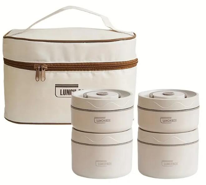 مجموعة صناديق الغداء، صندوق غداء كبير السعة من الفولاذ المقاوم للصدأ مع حقيبة غداء، صندوق  حراري محمول، للمدرسة والتخييم والعمل، منظمو وتخزين المطبخ، إكسسوارات المطبخ - Image 1