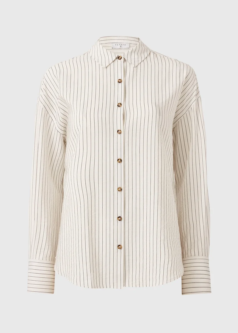 Matalan Cream Striped Shirt