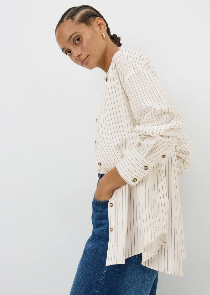 Matalan Cream Striped Shirt