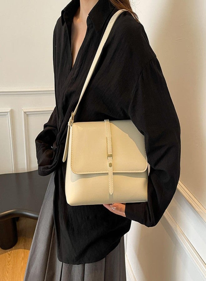 Gowloz Women’s Flap Crossbody and Shoulder Bag | Soft PU Leather | Secure Magnetic Closure | Stylish for Work, Shopping & Travel (White) - Image 4