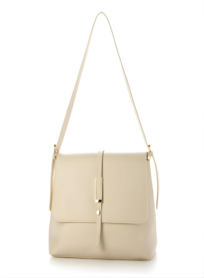 Gowloz Women’s Flap Crossbody and Shoulder Bag | Soft PU Leather | Secure Magnetic Closure | Stylish for Work, Shopping & Travel (White) - Image 1