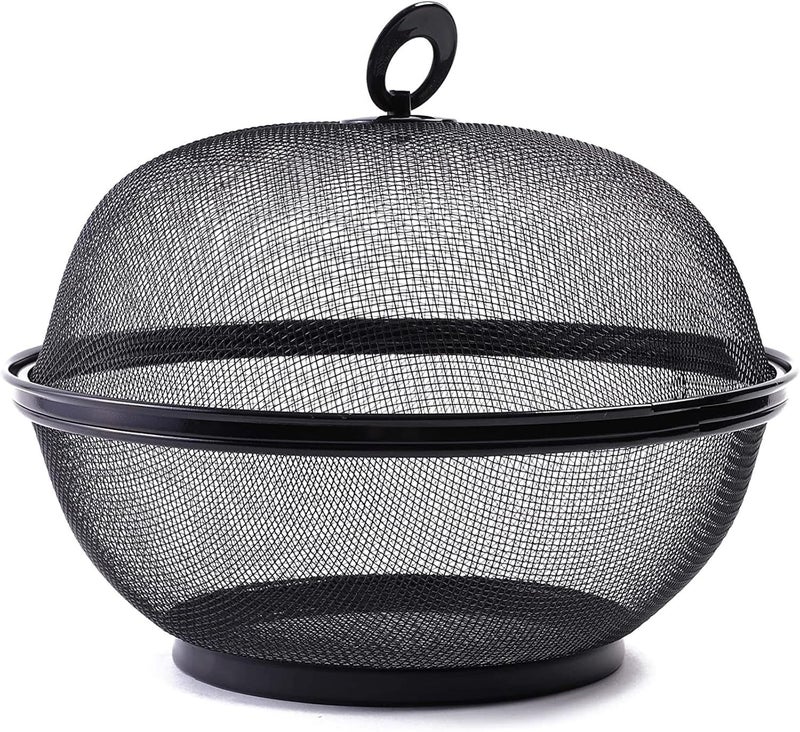 Juvale Black Mesh Fruit Baskets with Lids for Fruits Restaurant Kitchen Produce Containers 10 Inch 2 Pack - Image 4
