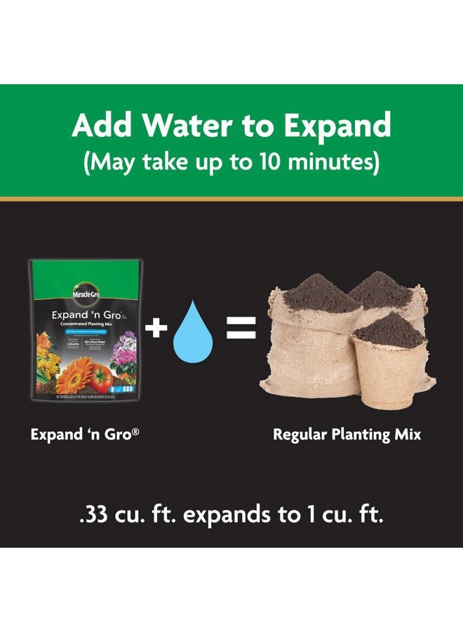 Miracle-Gro Expand 'n Gro Concentrated Planting Mix, Just Add Water for up to 3X Expansion, For Container and In-Ground Use, .33 cu. ft. Expands up to 1 cu. ft. - Image 4