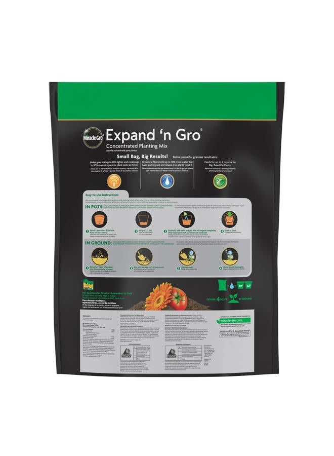 Miracle-Gro Expand 'n Gro Concentrated Planting Mix, Just Add Water for up to 3X Expansion, For Container and In-Ground Use, .33 cu. ft. Expands up to 1 cu. ft. - Image 2
