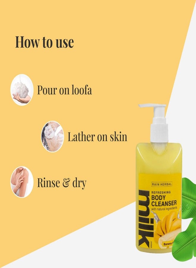 Rain Herbal Refreshing Banana Body Cleanser Milk with Natural Ingredients | Body Wash | 200ml - Image 5
