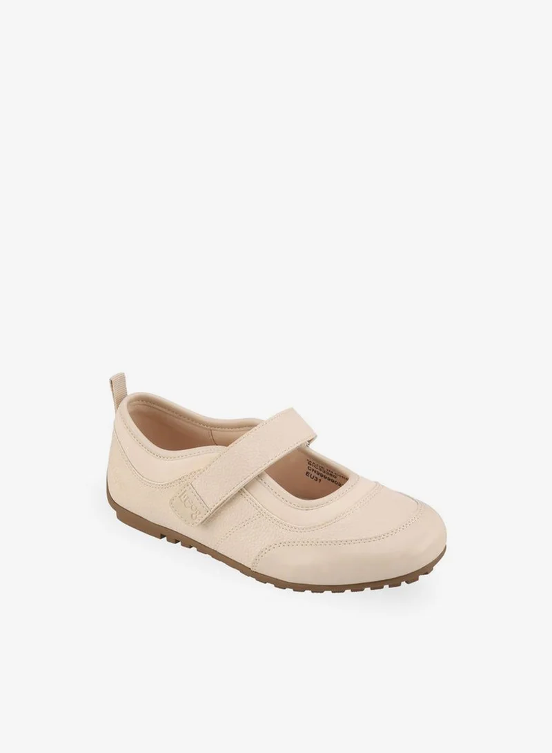 Lee Cooper BEIGE Girls Hook & Loop Mary Jane School Sneakers for Women | Best Price UAE