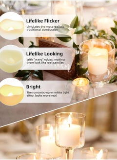 Generic Votive Candles Flameless Flickering Electric Candle 24pcs Battery Operated 200 Hours Warm White LED Tea Lights for Wedding Table Party Festival Halloween  - Image 2